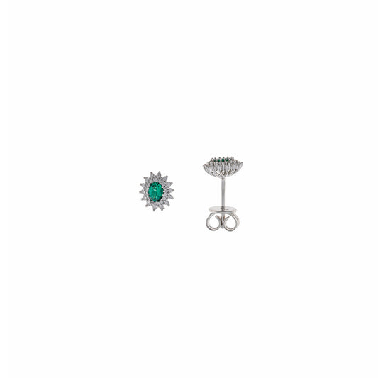 Pendientes Crown SALVATORE · Esmeralda y Circonitas