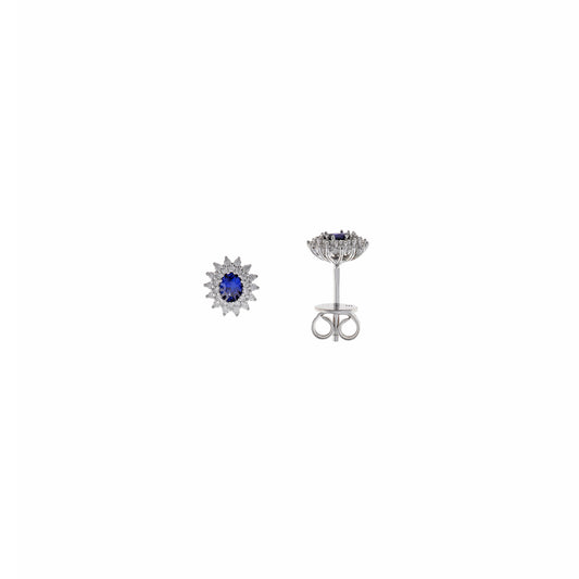 Pendientes Crown SALVATORE · Zafiro y Circonitas
