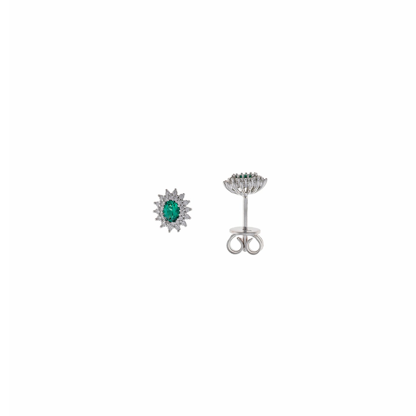Pendientes Crown SALVATORE · Esmeralda y Circonitas