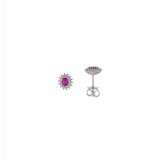 Pendientes Crown SALVATORE · Rubí y Circonitas