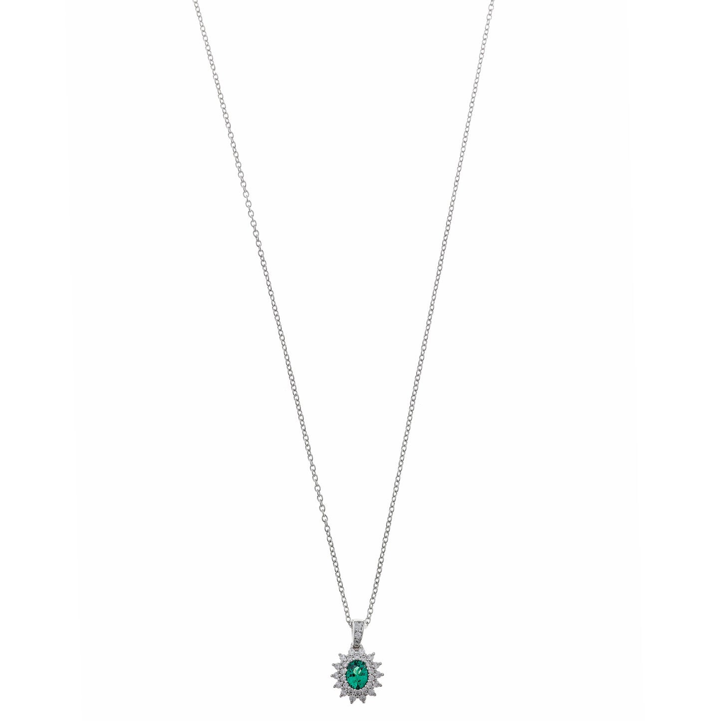Collar Crown SALVATORE · Verde Esmeralda y Circonitas