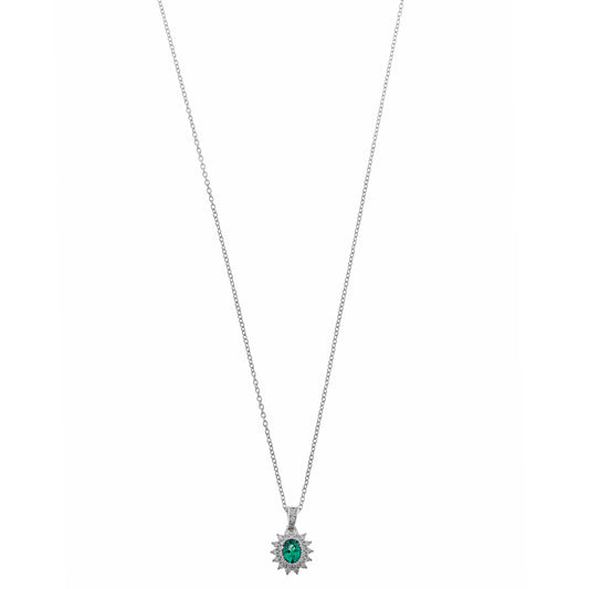 Collar Crown SALVATORE · Verde Esmeralda y Circonitas