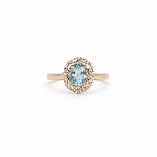 Anillo con Topacio  y Circonitas