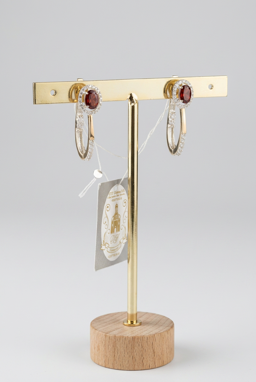 Pendientes GRANATE CON CIRCONITAS