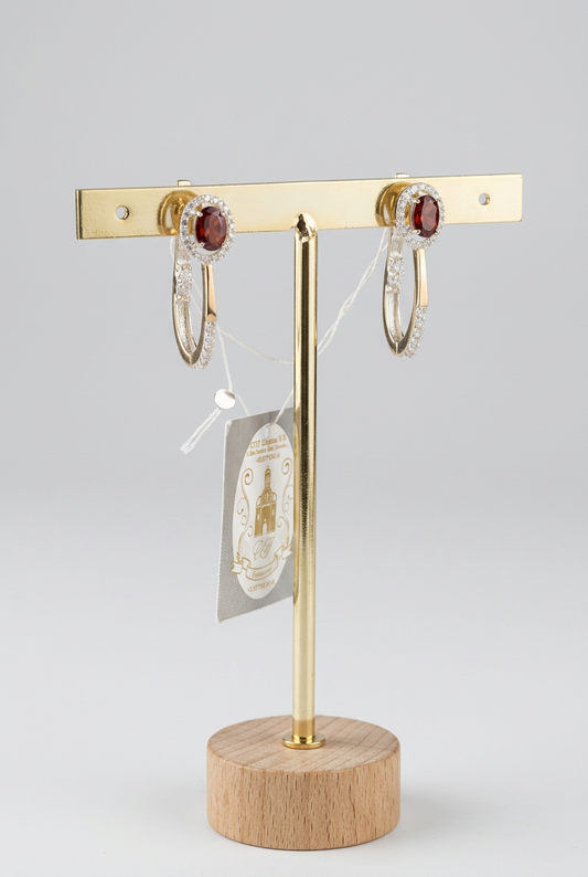 Pendientes GRANATE CON CIRCONITAS