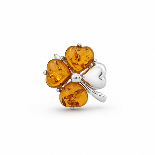 Anillo Flor de Ambar con plata