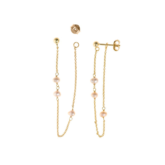 Pendientes SALVATORE-Cadena con Perlas