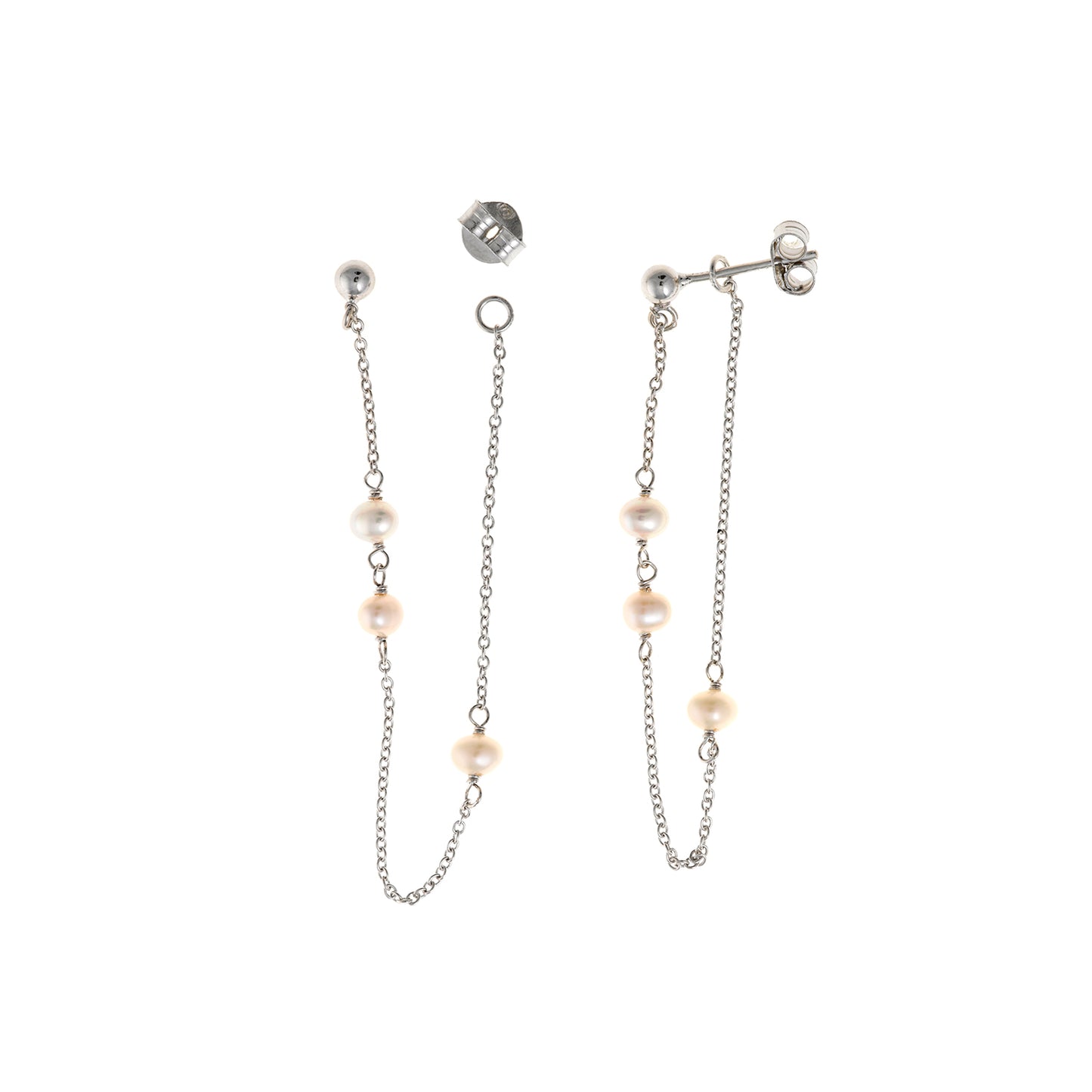 Pendientes SALVATORE-Cadena con Perlas