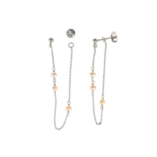 Pendientes SALVATORE-Cadena con Perlas