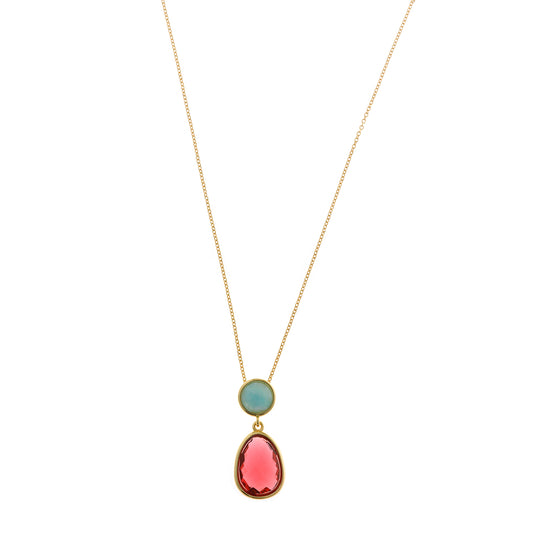 Collar Nenuphar · Amazonita y Cristal Rojo