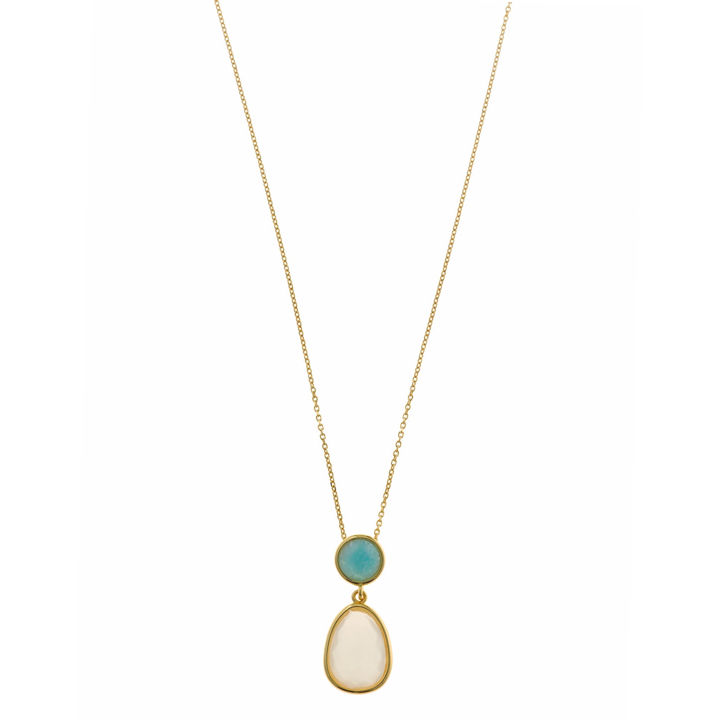 Collar Nenuphar SALVATORE · Amazonita y Piedra Luna
