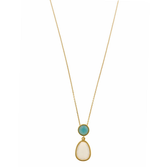 Collar Nenuphar SALVATORE · Amazonita y Piedra Luna