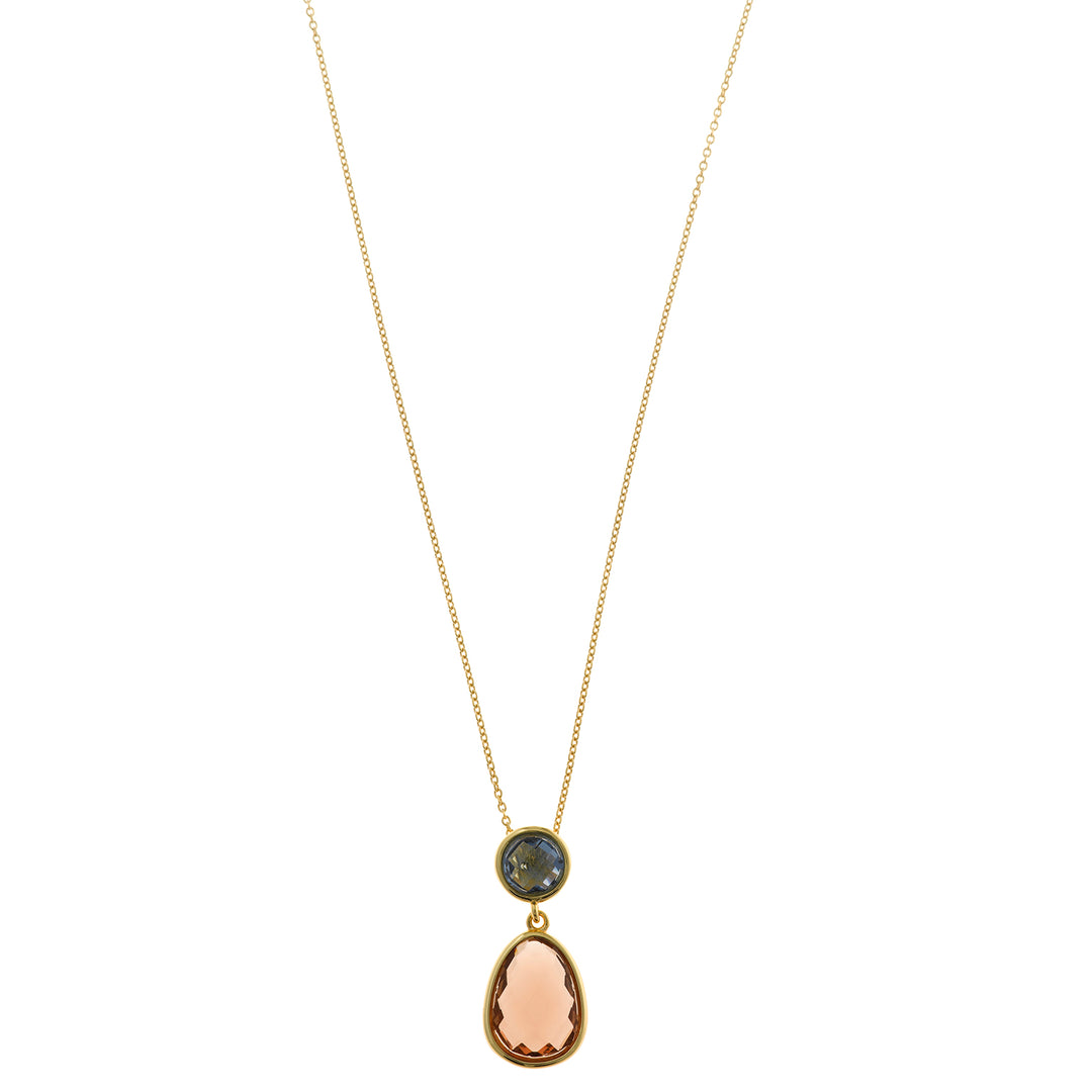 Collar Nenuphar SALVATORE · Turmalina Azul y Cuarzo Fumé
