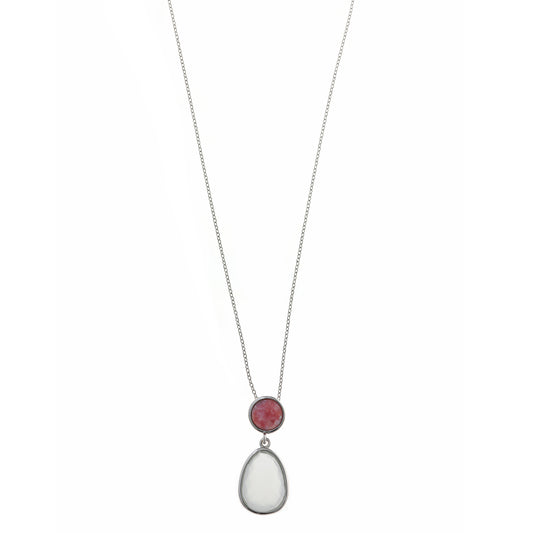 Collar Nenuphar SALVATORE · Turquesa Rosa y Piedra Luna