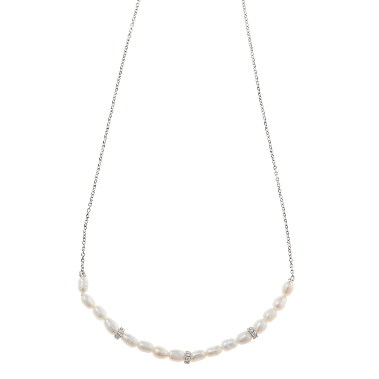 Collar SALVATORE-Perlas RiCE Y ANILLAS