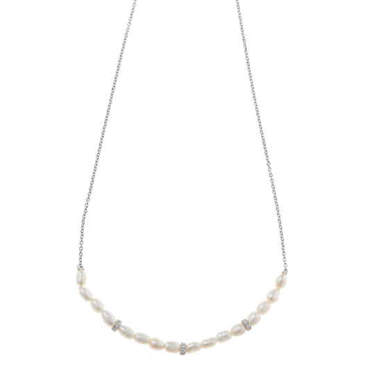 Collar SALVATORE-Perlas RiCE Y ANILLAS