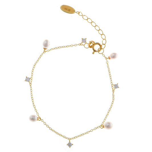 Pulsera SALVATORE  -Circonitas con Perlas