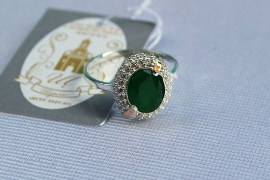 Anillo con Circonita verde