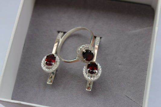Pendientes GRANATE CON CIRCONITAS